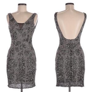 lara danika floral beaded sheath beaded dress with beaded fringe Lara Women's Danika Floral Beaded Sheath Dress with Fringe
